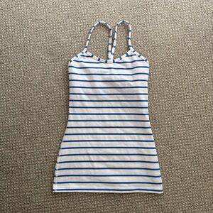Lululemon size 2 Striped Blue and White Tank Top with built-in bra